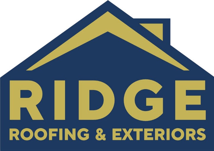 Ridge Roofing and Exteriors logo in blue and yellow design