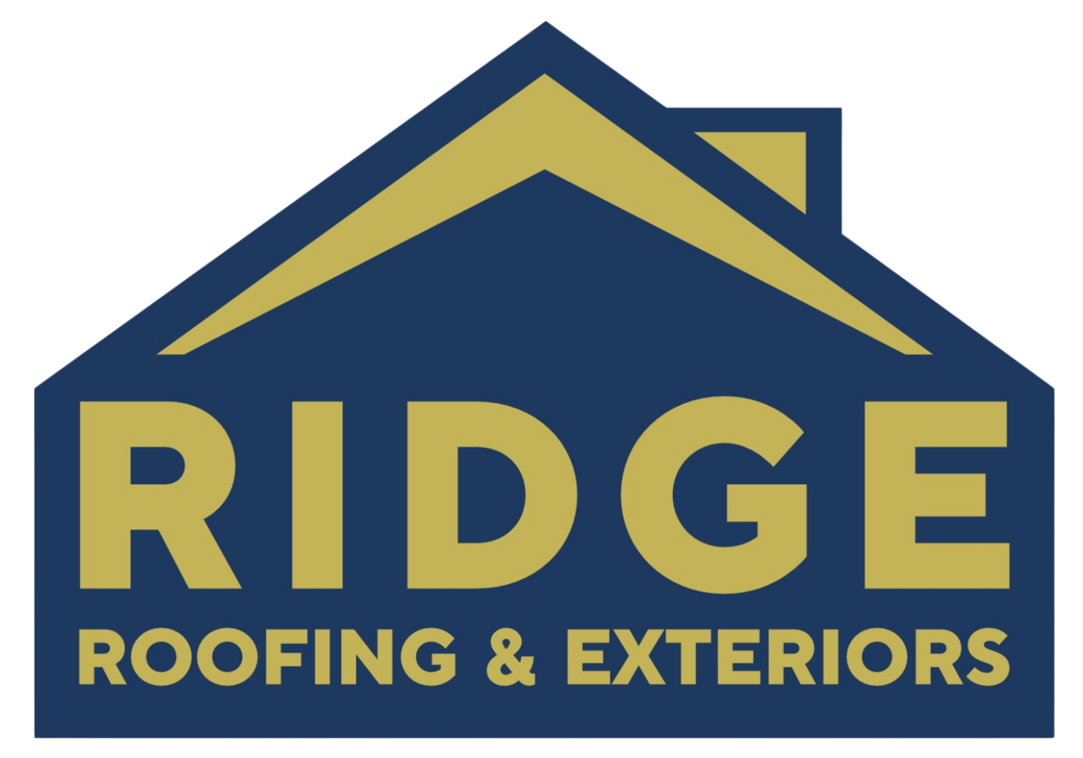 Ridge Roofing and Exteriors logo with roof outline design