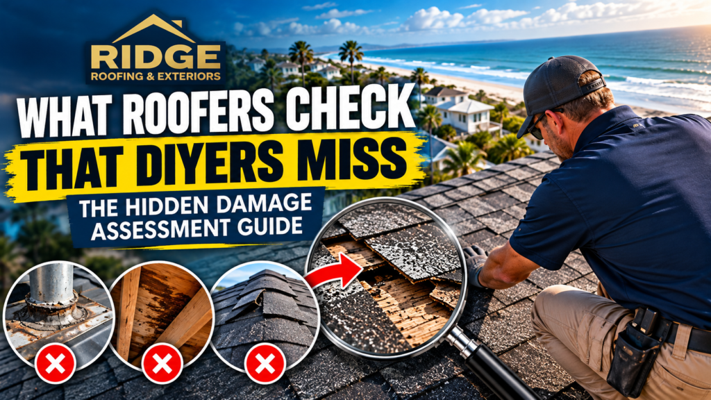 Learn what professional roofers inspect that homeowners often miss in Pawleys Island, SC—from hidden flashing and decking damage to wind-lifted shingles, corrosion, ventilation problems, and storm-related moisture.