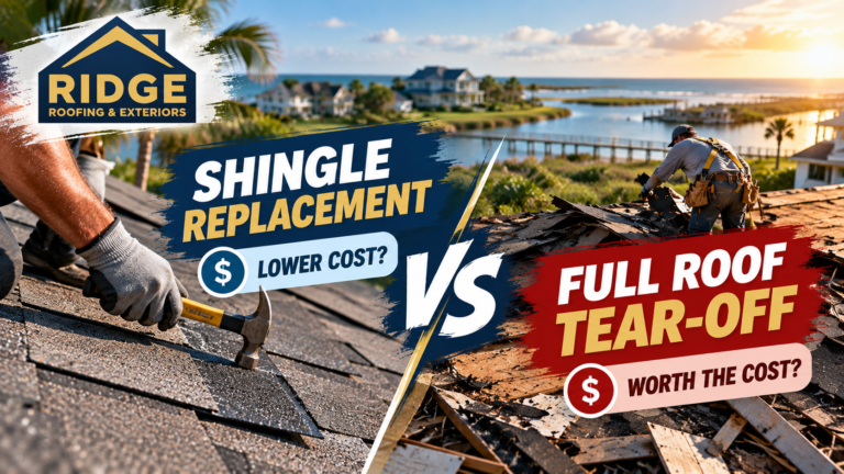 Shingle Repair vs. Roof Tear-Off Cost | Pawleys Island SC